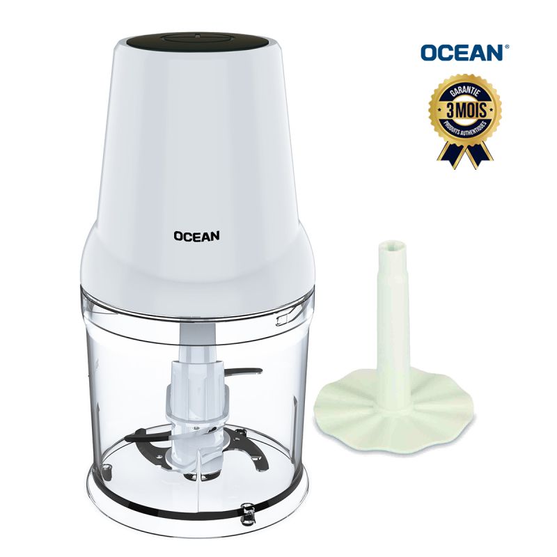 Mini hachoir multifonction électrique - Avec Disque pour Émulsionner - OCEAN - OCMC4005M - 400 watts - 1 Vitesse - Blanc - Garantie 3 mois