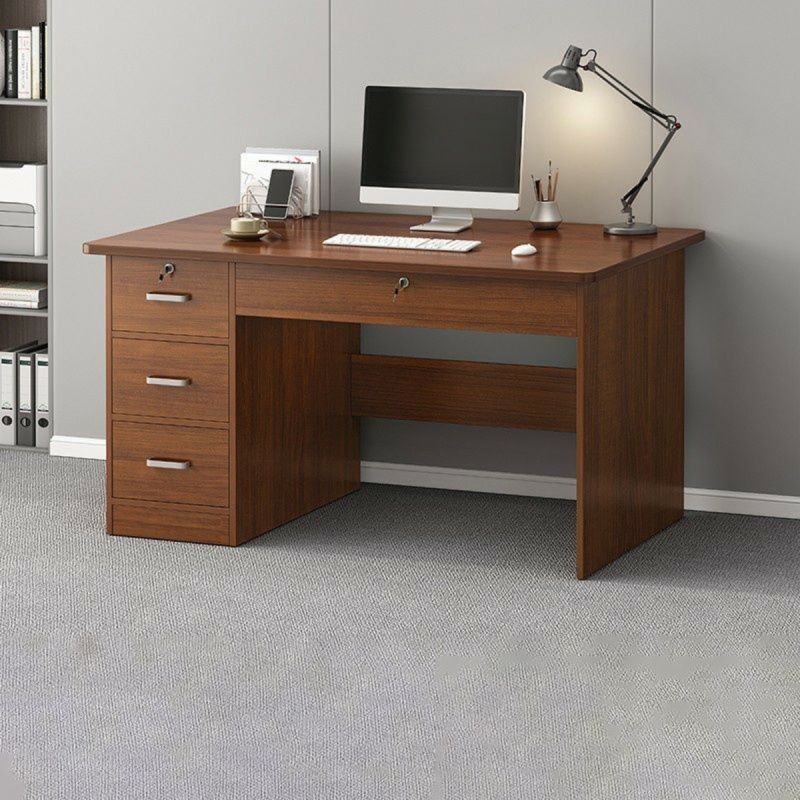 Bureau moderne pour cadre supérieur - Rectangulaire  - Tiroir sécurisé et plateau en bois - 1 Mètre - Marron - prix Cameroun