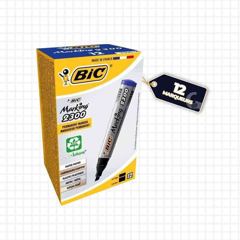 Lot de 12 Marqueurs Bic 2300 - Bleu