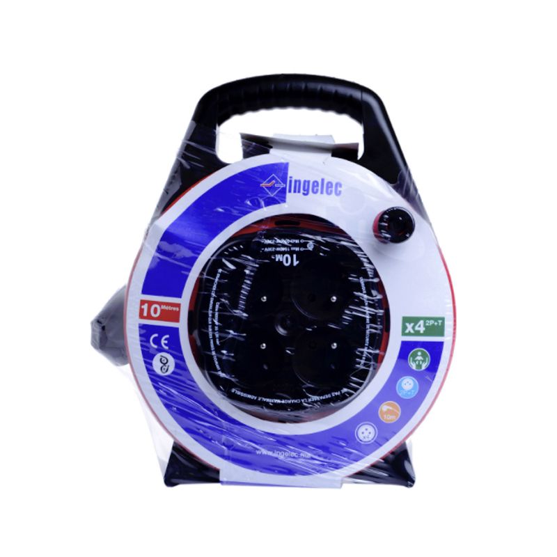 Rallonge prolongateur électrique - 10 mètres - Avec enroulleur 4 rises | Glotelho  Cameroun