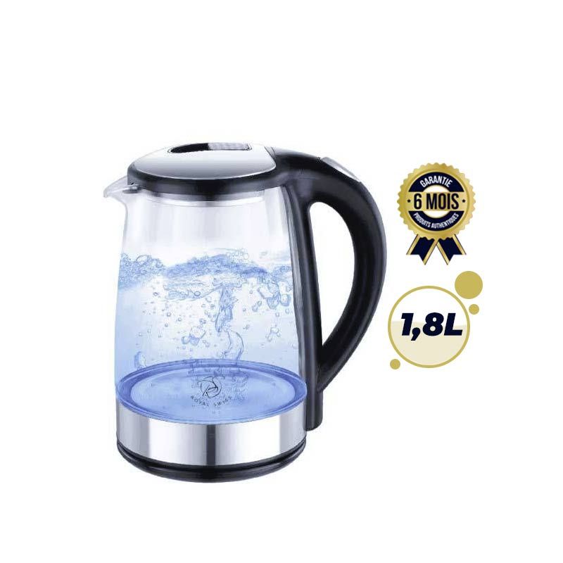 Bouilloire électrique Royal Swiss Prix en FCFA - GLB-YC310B - Verre - 1.8 L - 1500 W | Glotelho Cameroun