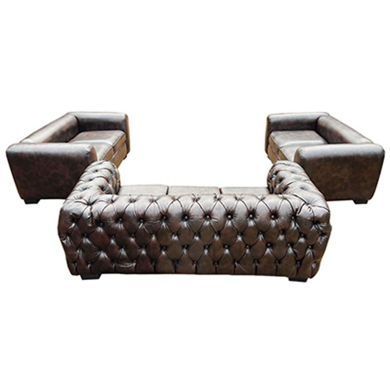 Salon Chester - CHE-6GG - 6 Sièges - en cuir tacheté, très solide  | Glotelho Cameroun