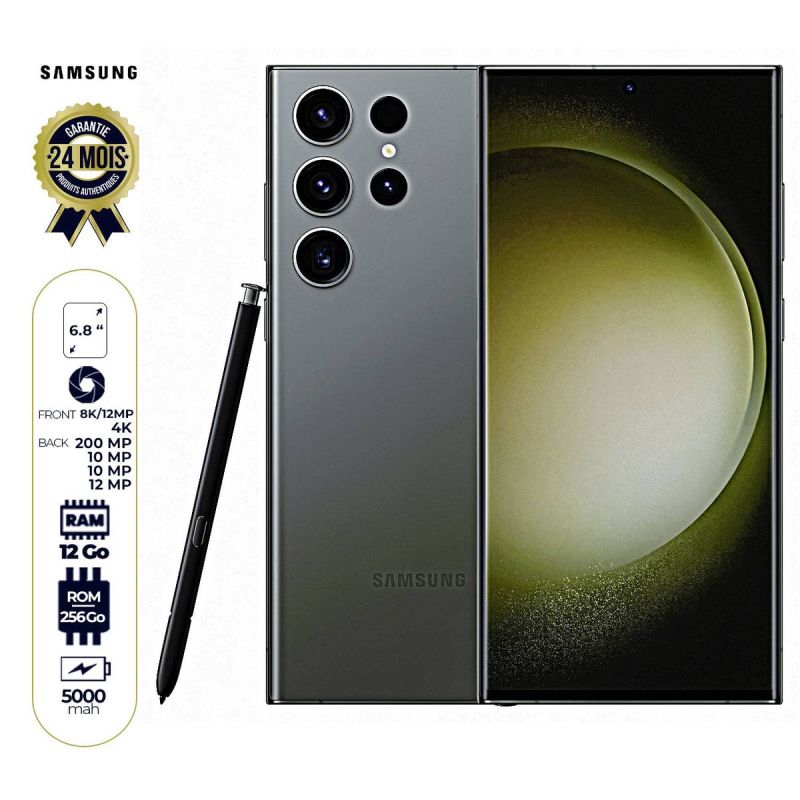 Samsung Galaxy S23 Ultra 5G - 256Go/12Go RAM - 6.8" - 1 Nano + eSIM - 200MP/12MP - 5000mAh | Glotelho Cameroun