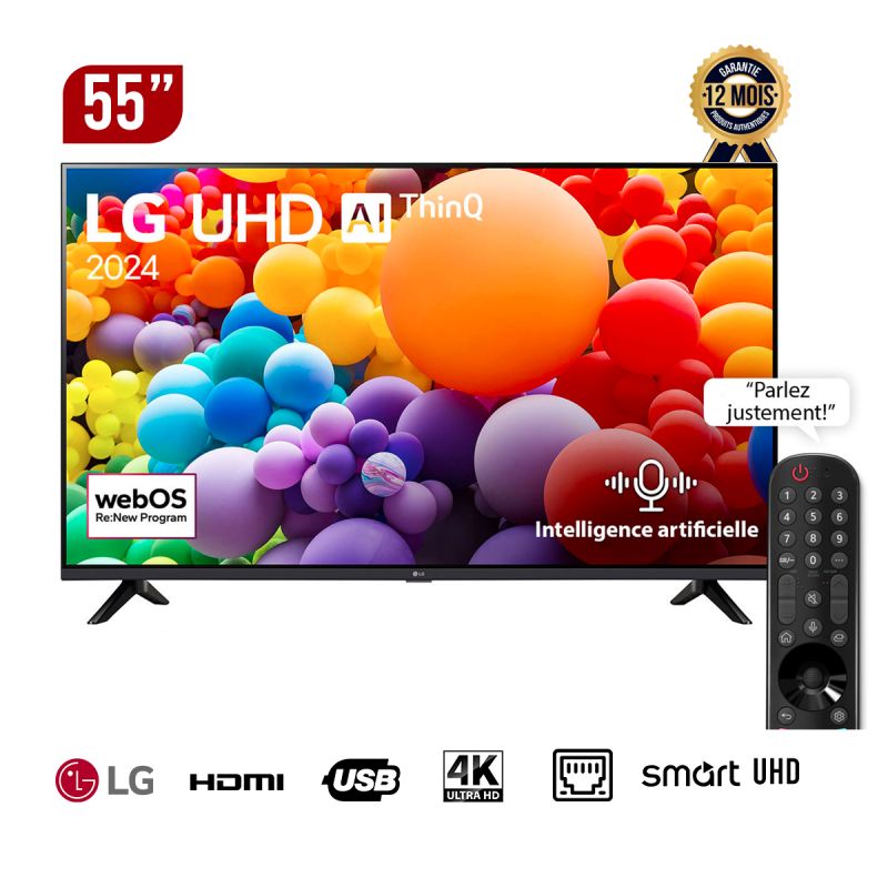 Smart TV LG 55 pouces - UHD 4K  avec télécommande magique au prix Cameroun