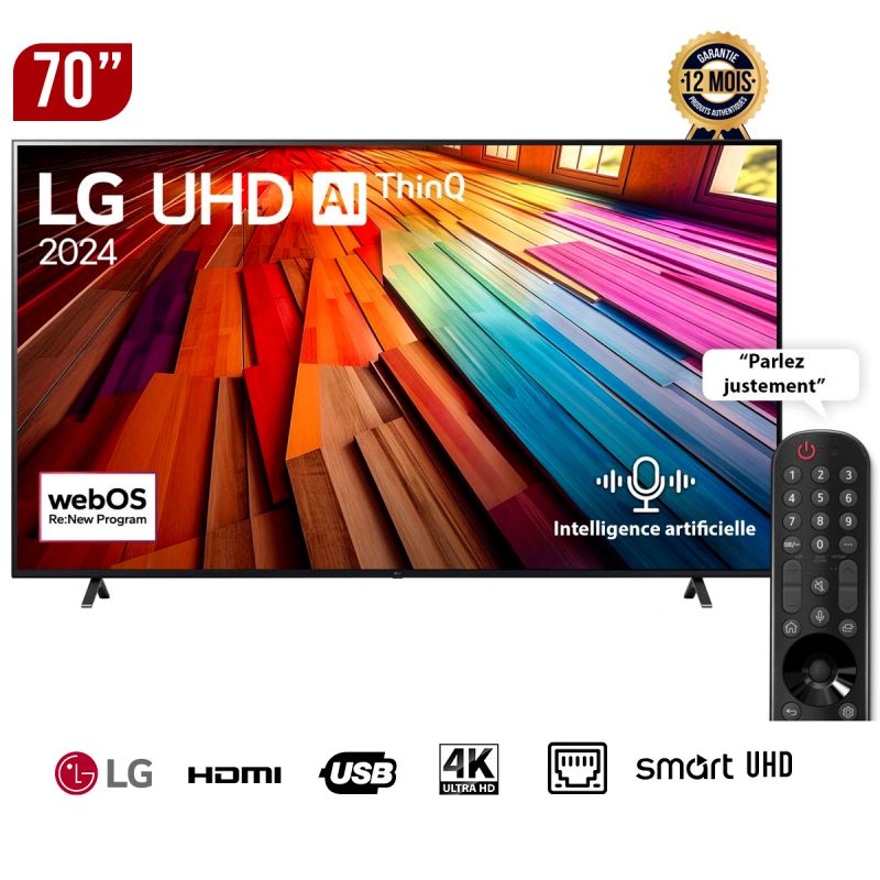 Smart TV LG 70 pouces - UHD 4K + télécommande magique vendu au Cameroun