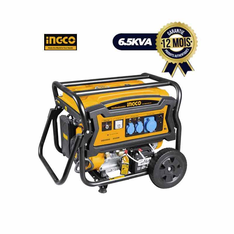 Groupe électrogène à essence INGCO GE65006 - Monophasé - 6.5KVA - 15HP - 12 Mois - (450000) | Glotelho Cameroun