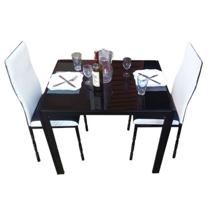 Salle à manger contemporaine 02 Places - Verre/ Métal - (Prix en fcfa) | Glotelho Cameroun