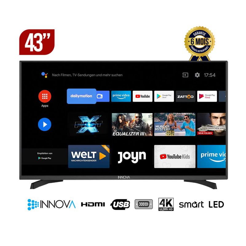 Smart TV INNOVA - 43 pouces - MA43SM - Full HD - 06 Mois 
