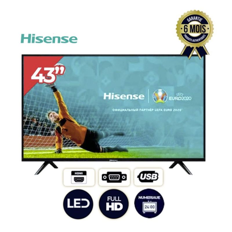 TV led Hisense 43’’ - 43A5200 - FHD - Noir - 06 mois de garantie |Glotelho. Cameroun