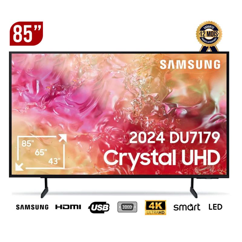 TV SMART 85 pouces - SAMSUNG - Crystal 4K - UHD 