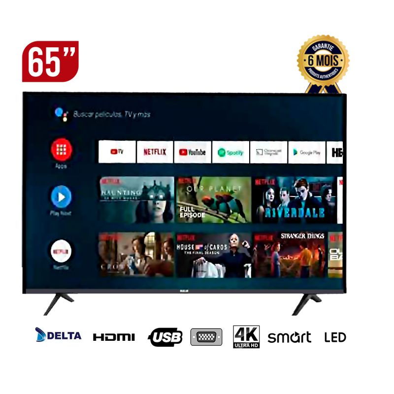 TV Smart DELTA 65 Pouces - 65DL201US-4K-Android 11.0  | Glotelho Cameroun