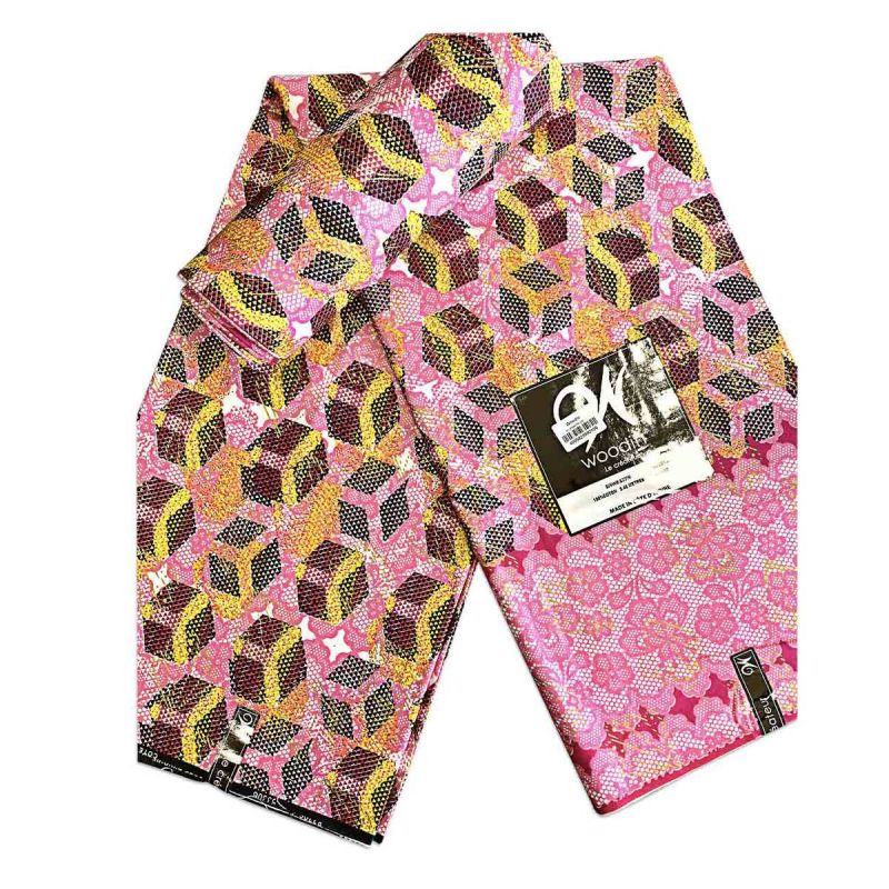 Tissu Pagne - 100% coton 6 Yard - rose| Glotelho Cameroun