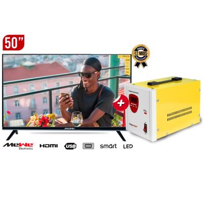 SMART TV MEWE 50 - LED Full HD + Régulateur de tension MEWE 1000VA offert en vente sur Glotelho.