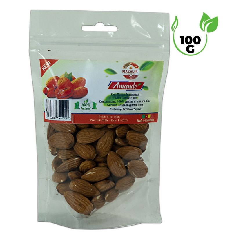 Amandes graines bio - Mazalik - Fruits Secs Naturels - Format 100G