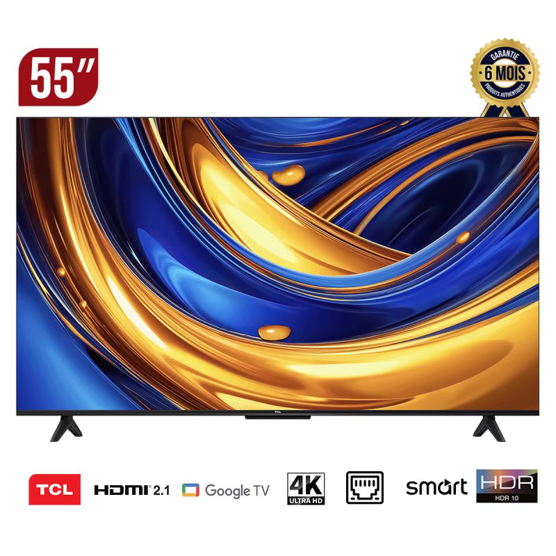  TV Smart LED 55 pouces prix en fcfa - TCL 55P635 - Édition 2024 - 4K - Google Assistant, Chromecast, Bluetooth | Glotelho Cameroun
