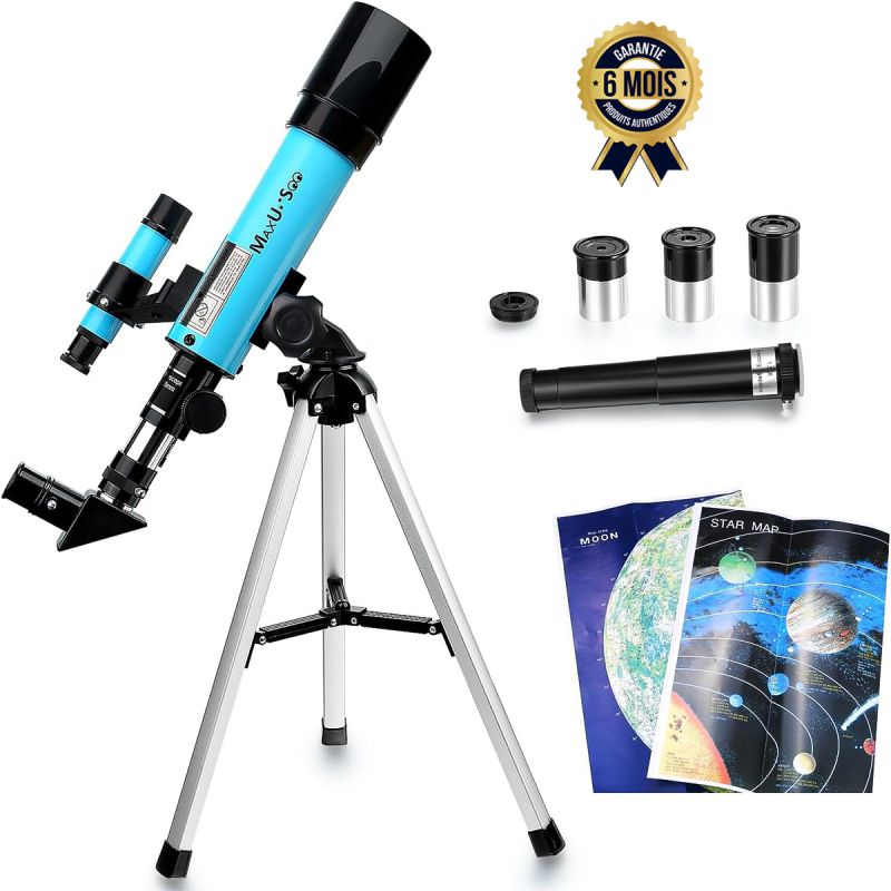 Achat Télescope MaxUSee F360X50 - Pour enfants et débutants - Réfracteur avec trépied de table et lunette de recherche| Glotelho Cameroun