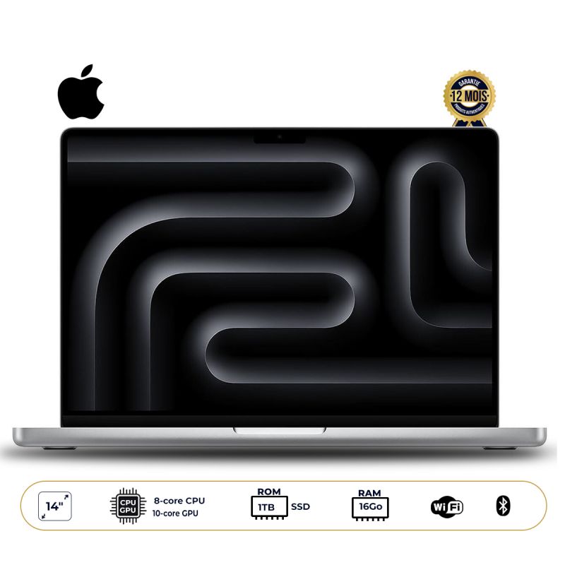 Apple MacBook Pro - Apple M3 - 1 To SSD - 16 Go RAM - écran Liquid Retina 14