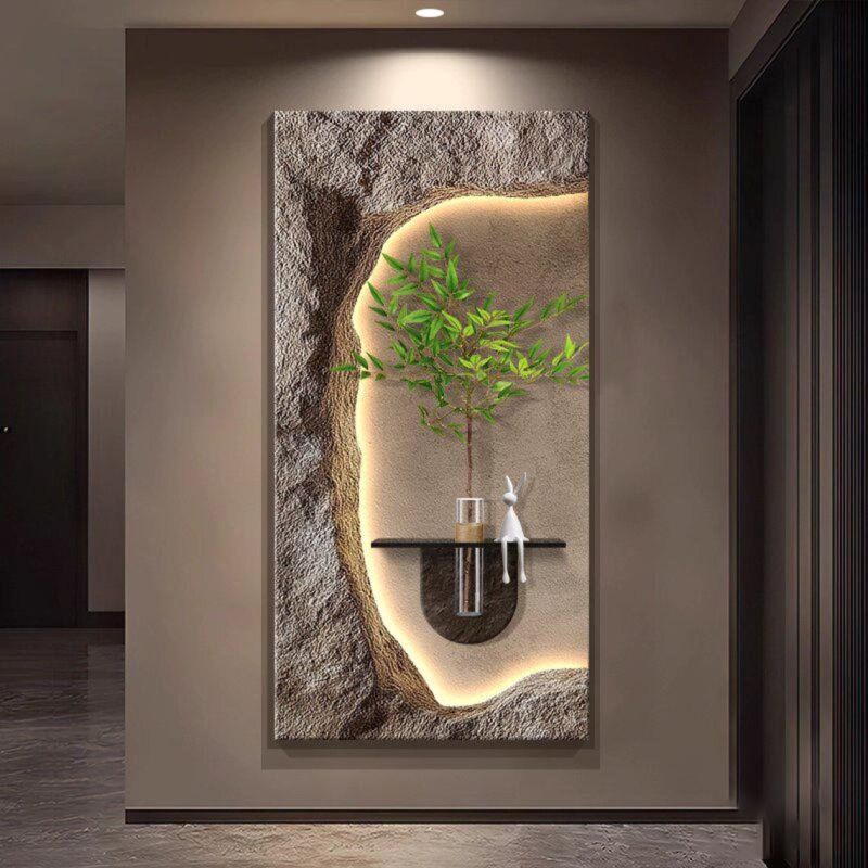 Tableau décoratif - Art Moderne 5 - Multicolore - Motif Branche Feuillage Vert