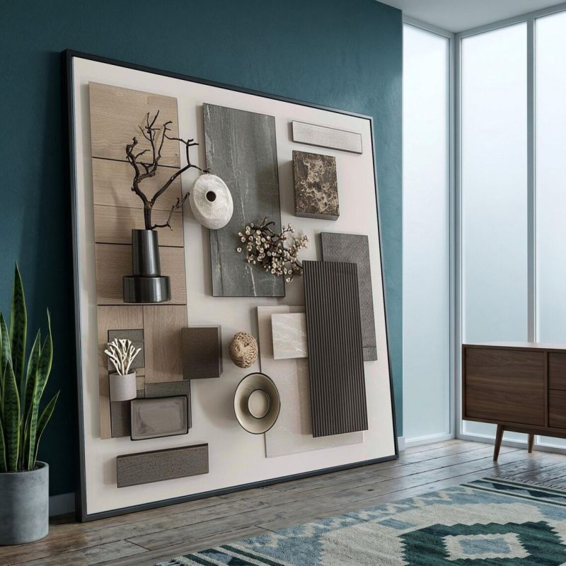 Tableau Decoratif - Art Mural dans des Tons Neutres - Multicolore