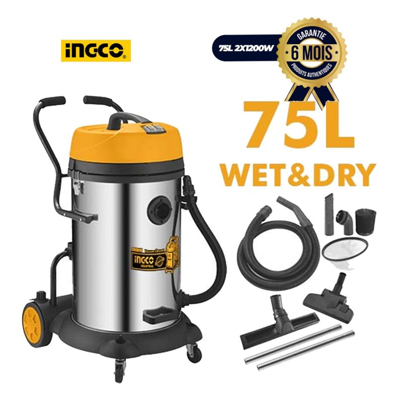 Aspirateur 75L 2X1200W  prix sur Glotelho Cameroun