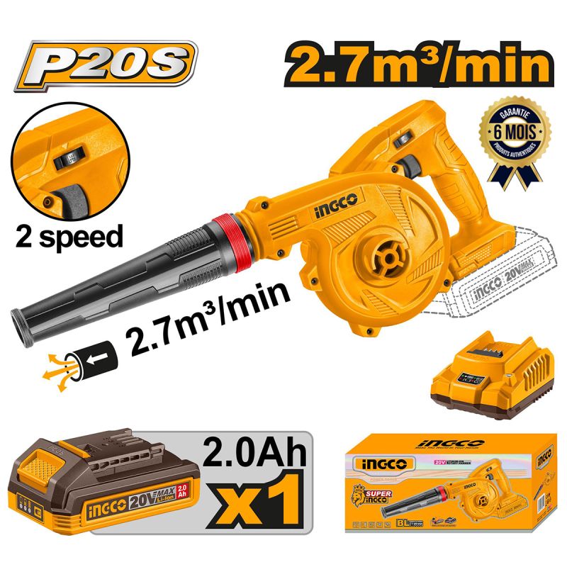 Aspirateur  Souffleur Sans Fil INGCO CABLI200181 chez Glotelho