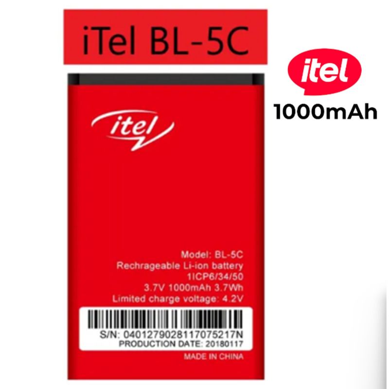 Batterie de Rechange ITEL 1000 mAh au prix Cameroun
