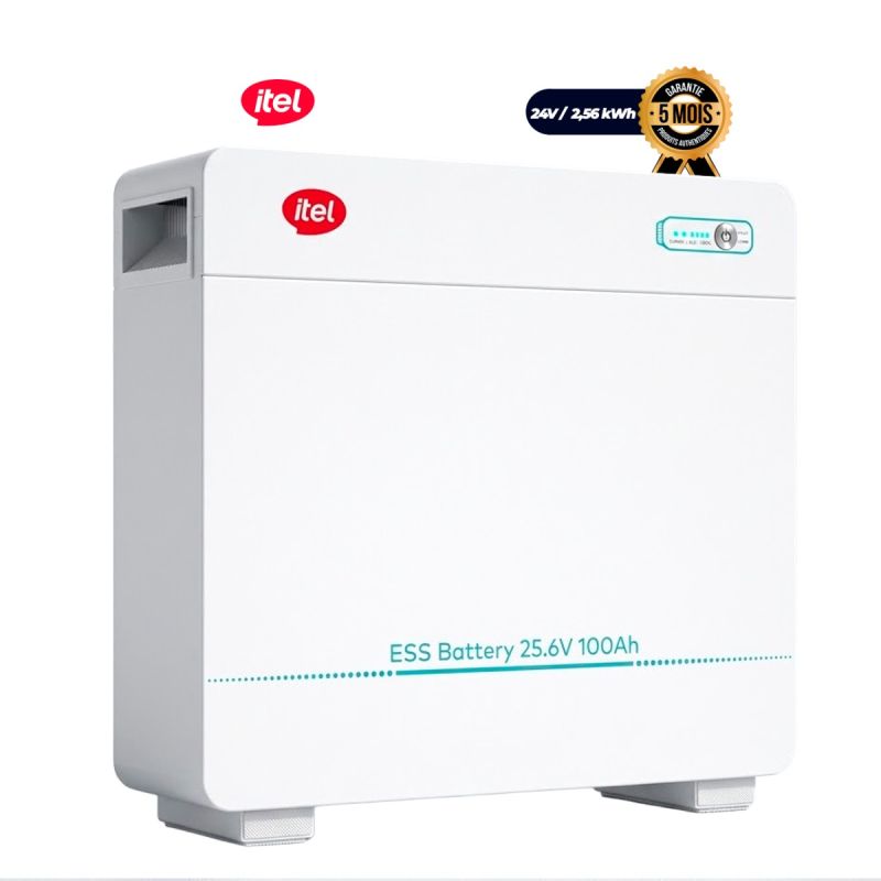 Batterie Lithium Itel IPW‑25100 – 100Ah / 24V – 2,56 kWh – LiFePO4 – Fixation murale – IP21 – Garantie 5 ans