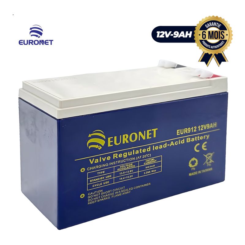 Batterie Onduleur Euronet 12V - 9AH - Garantie 6 Mois