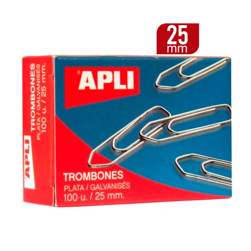 Boîte de 100 trombones - 25mm
