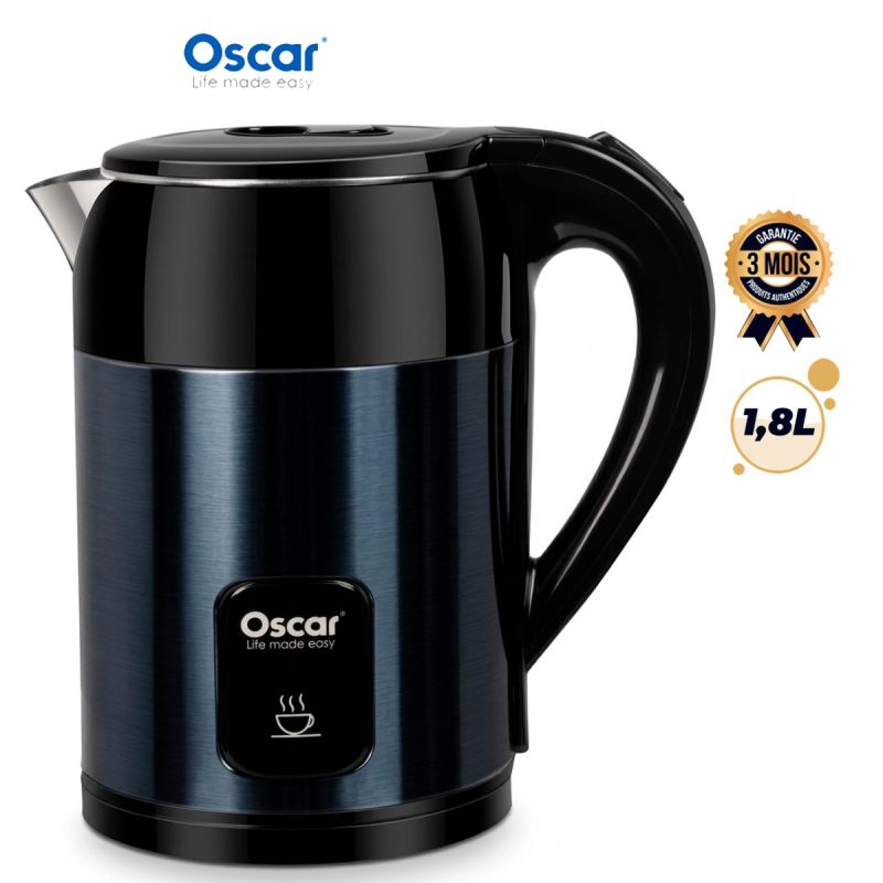 Bouilloire Électrique - OSCAR (OSC-5010A) - 1500W - Capacité 1,8L - Chauffage Rapide - Arrêt Automatique - Poignée Ergonomique - Design Premium - Noir & bleu nuit - 3 mois de garantie