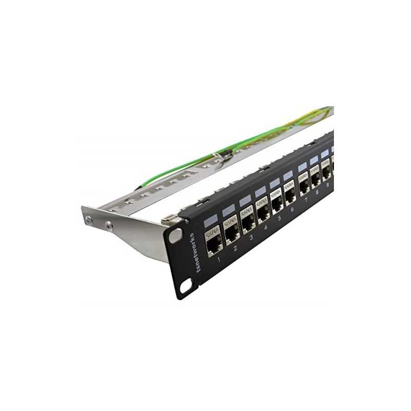 PANNEAU DE BRASSAGE - AICO - RJ45 - 19'' -  CAT.6 -  24 PORTS - NOIR - BLINDÉ |Glotelho Cameroun