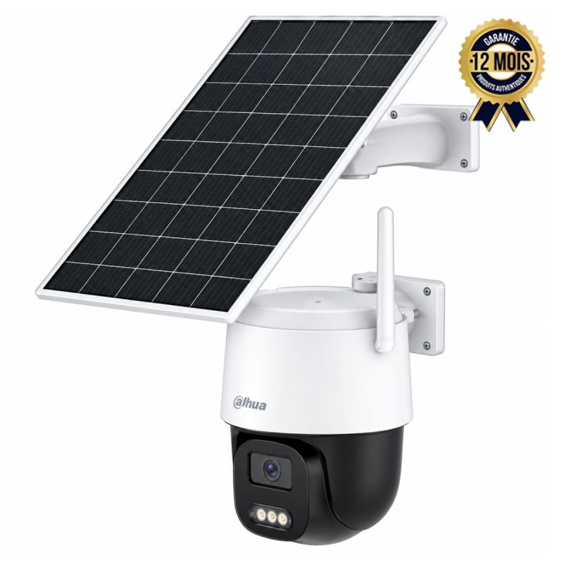 Caméra de Surveillance Wi-Fi 6 Solaire Motorisée Dahua - DH-IPC-BP3EP-0360B – 3 MP - Panneau Solaire & Batterie - Vision Nocturne Infrarouge & Couleur - IP66 - Détection intelligente IA et audio bidirectionnel – Garantie 12 Mois
