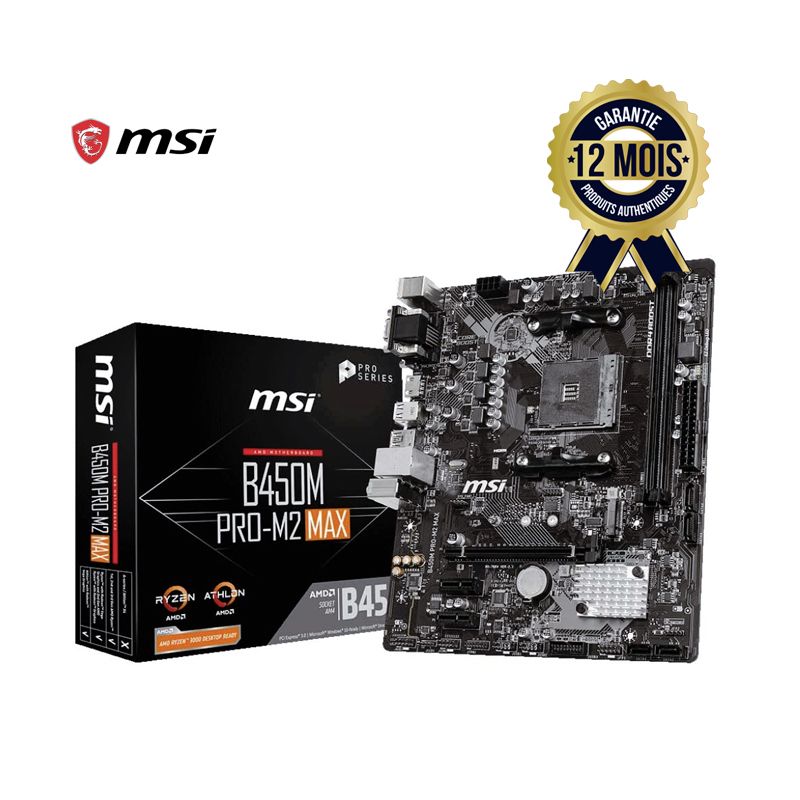 Carte mère MSI B450M PRO-M2 MAX  - Socket AM4 - Chipset AMD B450 | Glotelho Cameroun