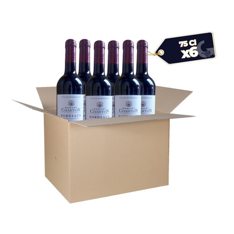 Carton de 6 Bouteilles de Vin rouge de bordeaux Robert Charton - 75cl  | Glotelho Cameroun