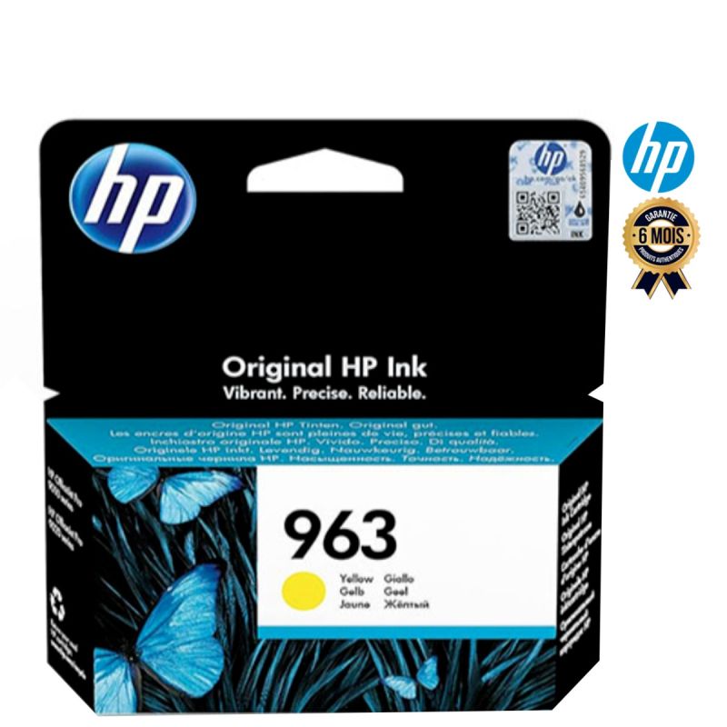 Cartouche d'encre HP 963 authentique - Jaune - Pour imprimenates HP OfficeJet pro 9013/9010/9013/9020 - Garantie 6 mois