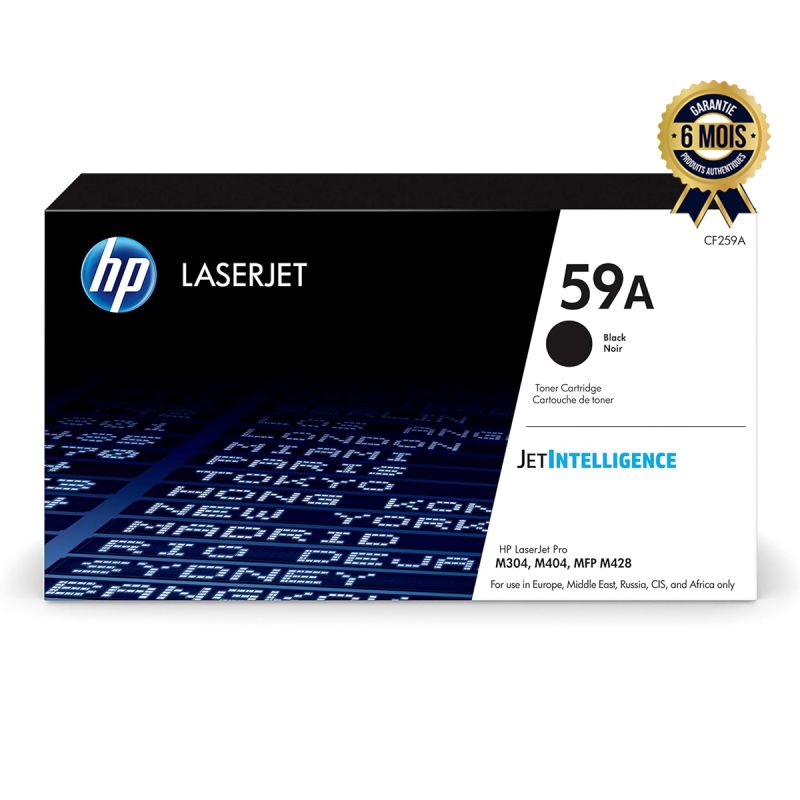Cartouche de toner noir - HP - CF259A - LaserJet authentique HP 59A - 06 mois de garantie 
