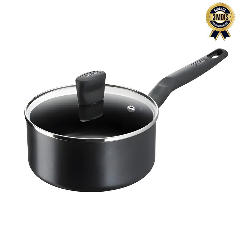 Tefal Super Cook B4592384 - Casserole de Cuisson 20 cm avec Couvercle Transparent - Revêtement Antiadhésif - Noir - Garantie 3 Mois