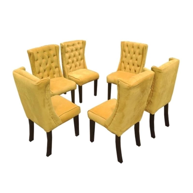 Chaises de Luxe - 6 places - OMEGA en velours - Jaune - pour maison/Bureau | Glotelho Cameroun