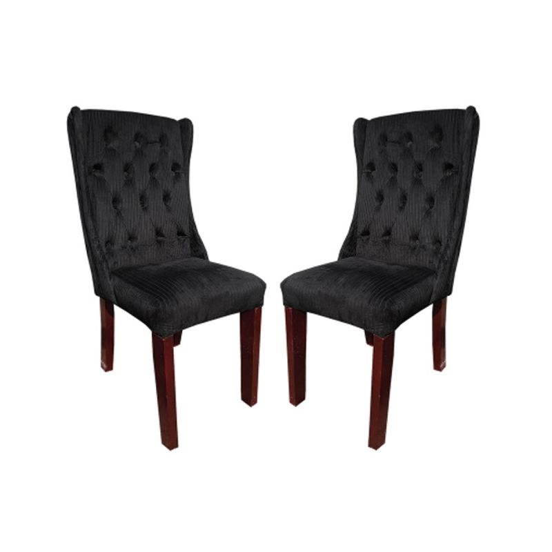  Chaises De Luxe - 2places - OMEGA  - en velours noir pour la maison ou le bureau - MAM2021011211 - 3mois de garantie| Glotelho Cameroun