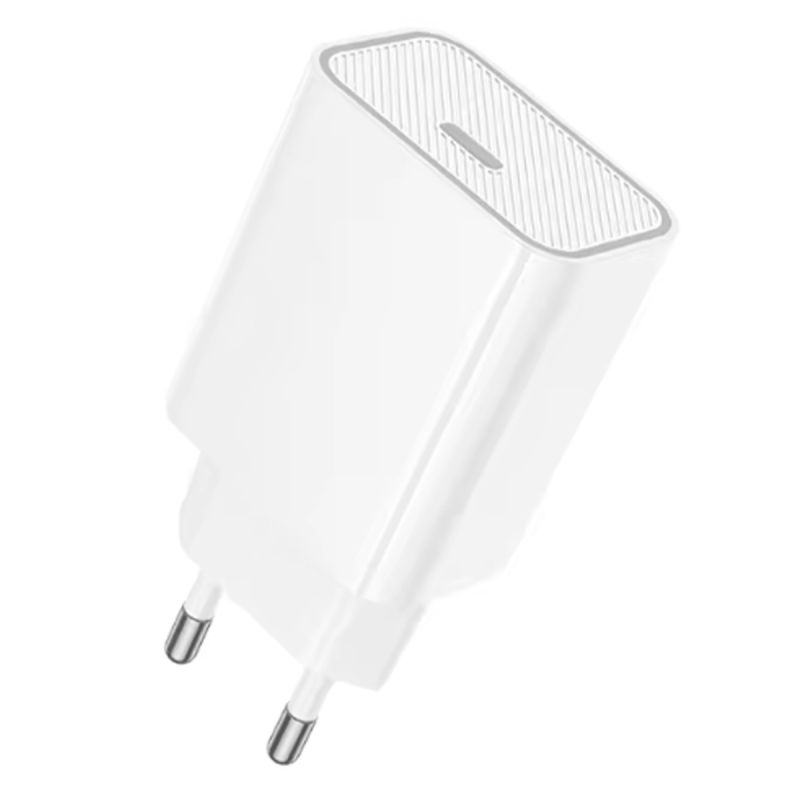 Chargeur HOCO - C143A - PD 20W - Port USB-C - Cordon Type-C Inclus - Charge Rapide Android - Blanc