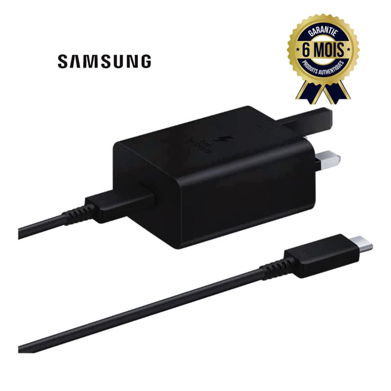 Chargeur original ultra rapide Samsung - 45W - Fast charge 2.0 - USB Type-C ( tète américaine)| Glotelho Cameroun