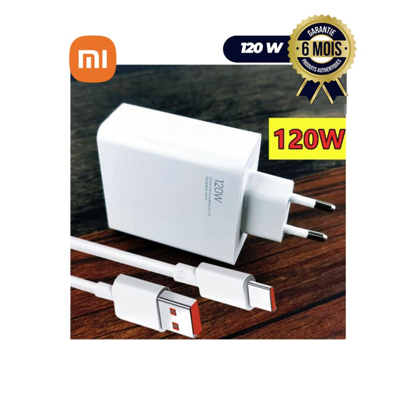 Chargeur rapide -Xiaomi -120W - 6A - Adaptateur de Charge Turbo - 06 mois| Glotelho Cameroun