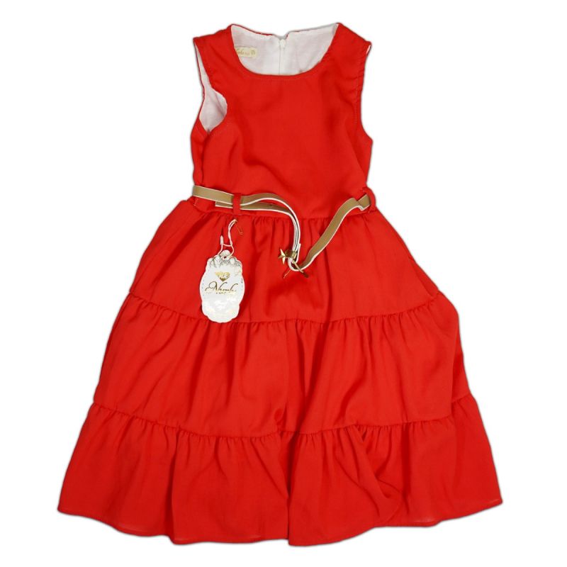 Robe rouge avec ceinture au prix Cameroun