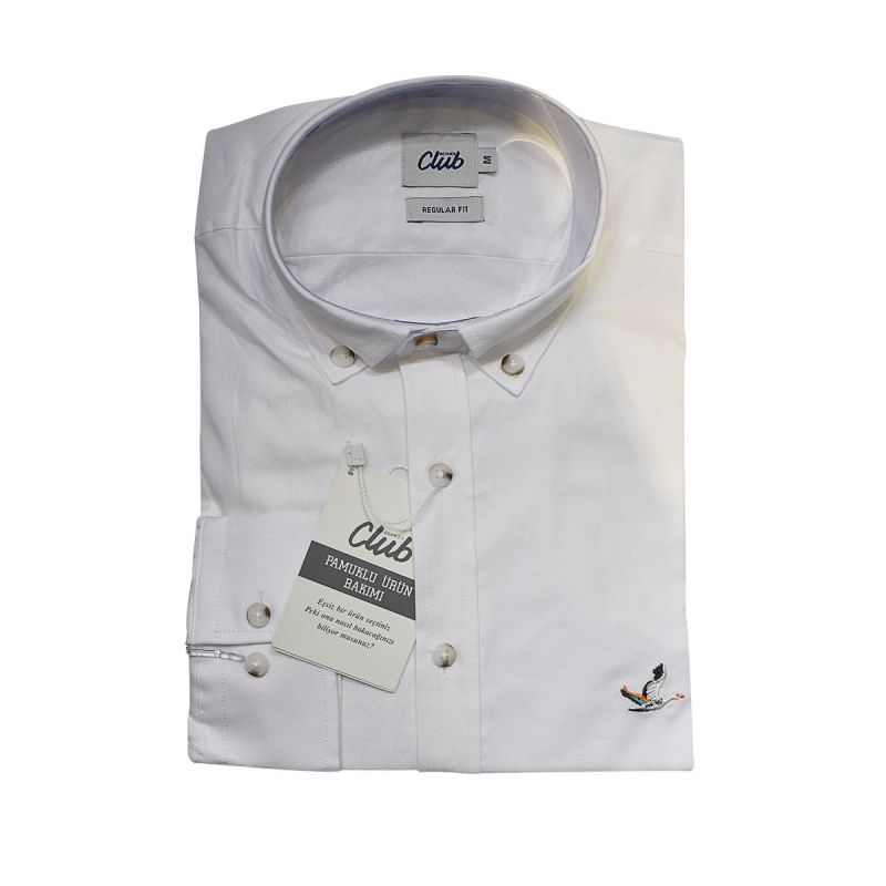 Chemise à bouton Oxford - manches longues pour homme - (Prix en fcfa) | Glotelho Cameroun