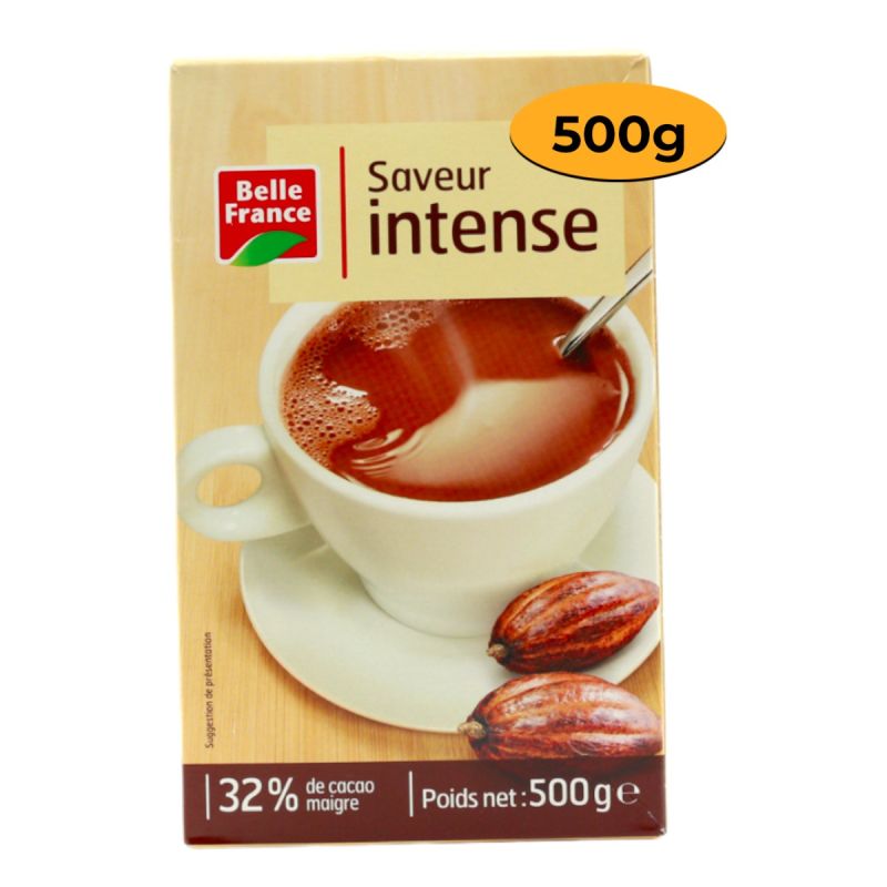 Chocolat chaud instantané en poudre BELLE FRANCE - Saveur intense - 500 g