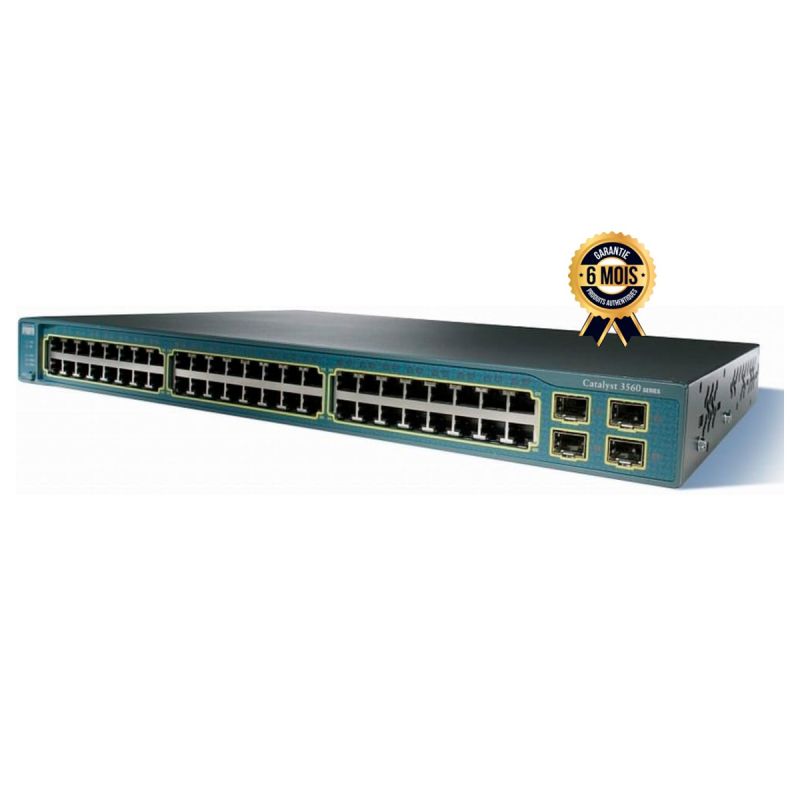 Cisco Catalyst WS-C3560-48TS-S – Switch Administrable Niveau 3 – 48 Ports 10/100 + 4 SFP Gigabit – IP Base (Routage de Base) – Rackmount 1U  – Garantie 6 mois