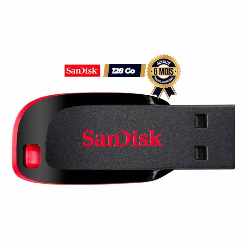 Clé USB 2.0 - SanDisk Cruzer Blade - 128 Go - Ultra-Compacte - Garantie 6 mois
