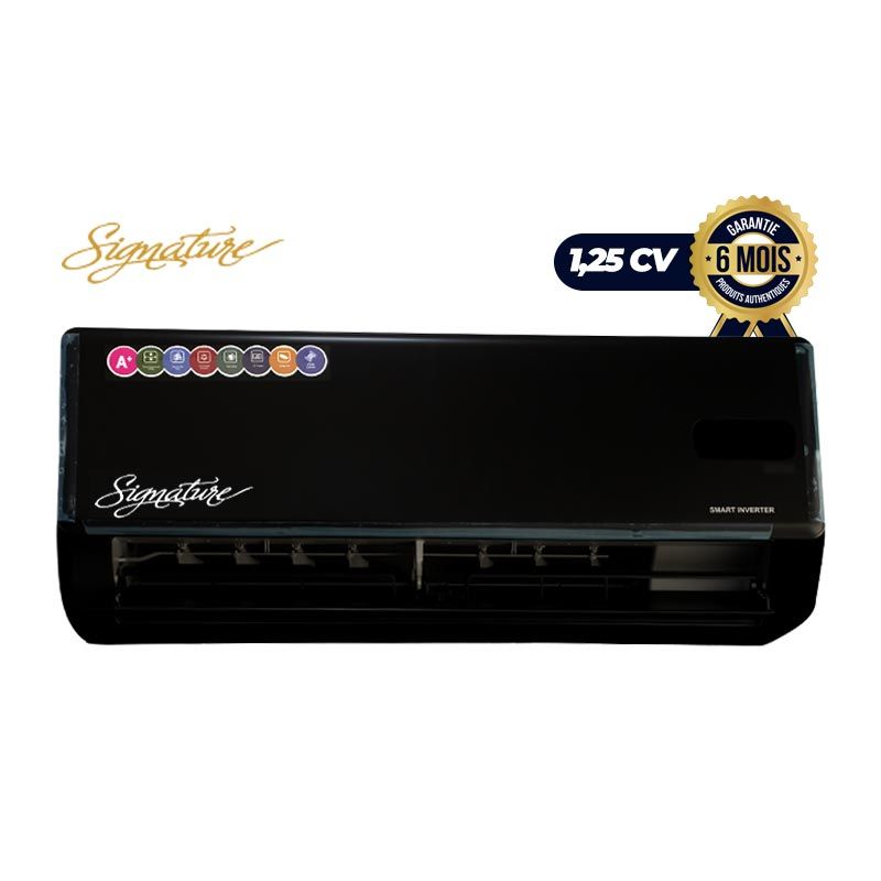 Climatiseur Split Inverter SIGNATURE – 1,25 CV (9 000 BTU) – Smart Wi-Fi – SGMAC-BL-SMARTINV-09K – Noir – Garantie 6 Mois
