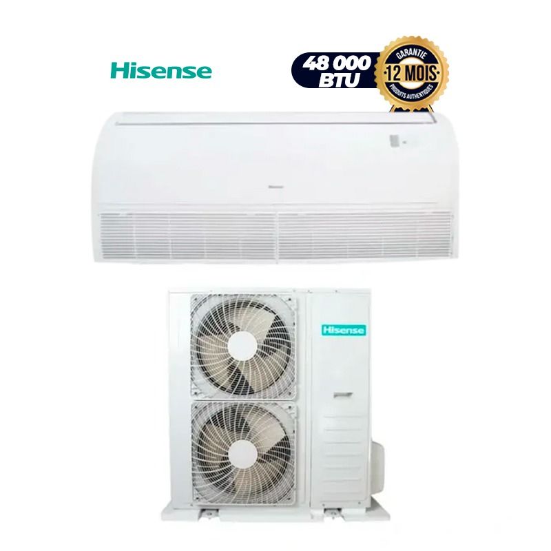 Climatiseur Split Plafond/Sol HISENSE AUV-48HR6SEC1 – 48 000 BTU (5 CV) – Réversible Chaud/Froid – Non Inverter – R410A – Débit d'Air 2 000 m³/h – Garantie 12 Mois