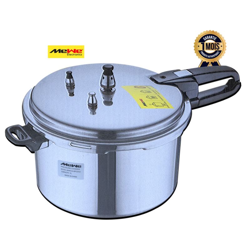 Cocotte Minute MEWE 7 Litres - MWKCA-NPC0701 - en Acier Inoxydable - Argent - Garantie 1 mois